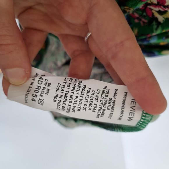 Review Multicolour Floral Jersey 3/4 Sleeve Wrap Dress Size 12 - Picture 7 of 7